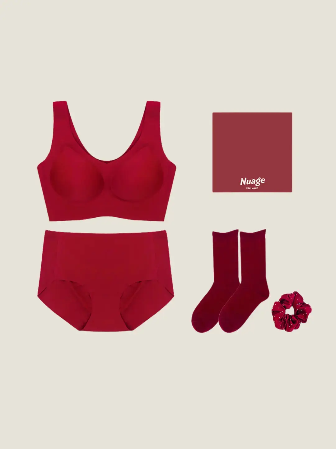 NuCloud Red Holiday Bra Set - Image 6