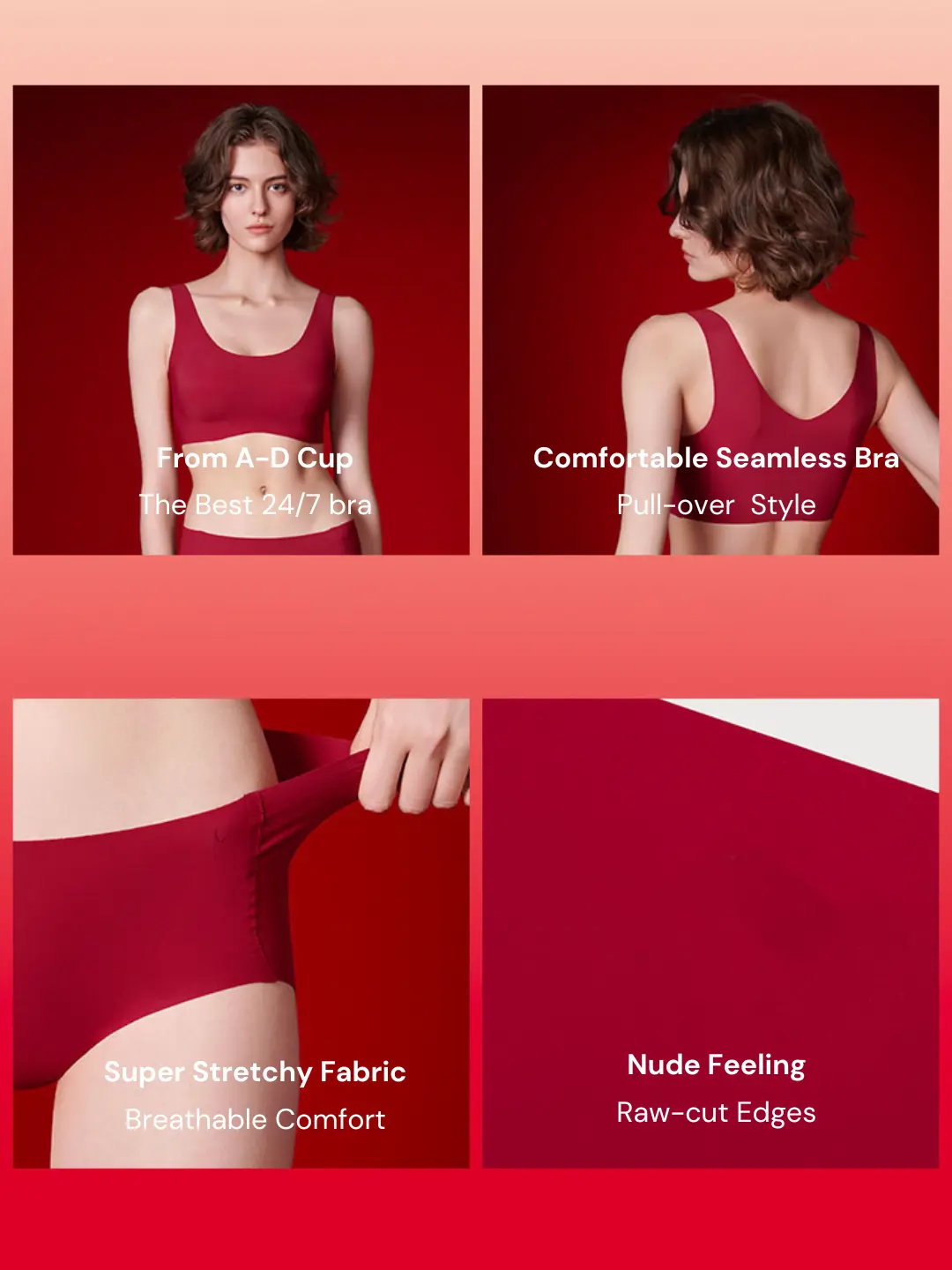 NuCloud Red Holiday Bra Set - Image 8