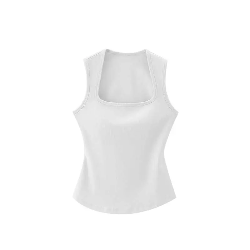 Square Neck Wide Strap Tank Top - Image 4