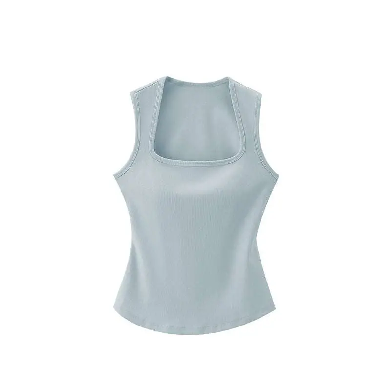 Square Neck Wide Strap Tank Top - Image 7